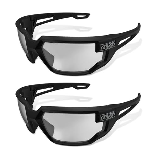 Mechanix Wear Type-X Clear Lens Safety Glasses - Anti-Fog Polycarbonate Industrial Safety Glasses - Ventilated Temples & Scratch-Resistant Lenses - Black Frame - 2 Pack - color: Clear Lens, style: 2 Pairs