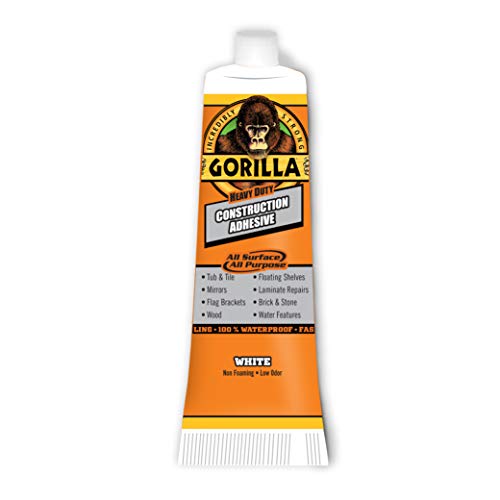 Gorilla Heavy Duty Construction Adhesive, 2.5 Ounce Squeeze Tube, White, (Pack of 1) - style: 1 - Pack