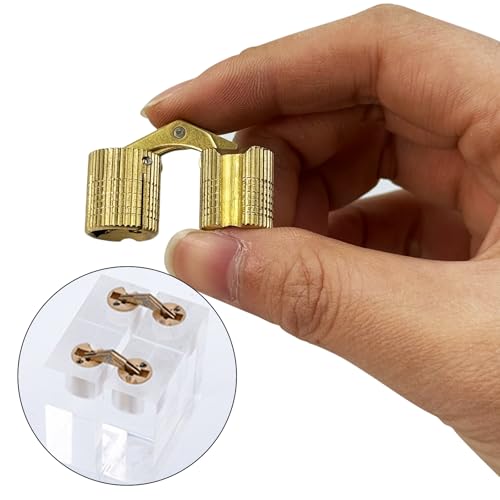 10Pcs Brass Barrel Hinges, Invisible Cabinet Furniture Hinges with 180 Degree Opening Angle, Hidden Box Hinges for DIY Jewelry Box Hand Craft (M14x31mm) - color: M14x31mm