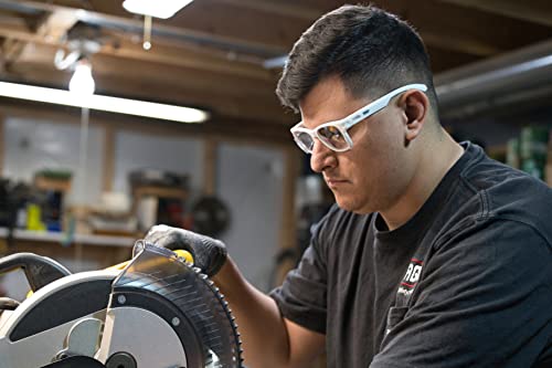 MAGID Y50 Safety Glasses for Construction | White Frame — 1 Pair, Clear Lens | Side Shields, ANSI Z87.1+, Anti-Fog, Scratch-Resistant, 99.9% UV Protection, Polycarbonate Lens - color: Clear Lens | White Frame, size: 1 Pair