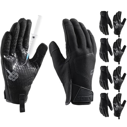 TAILI 4 Pairs Level 3 Needle-resistant, Level 5 Puncture-resistant and A7 Cut-resistant Work Gloves, Grip Enhanced, Breathable, Touchscreen Gardening Gloves for Men, Black, Large - size: Large (4 Pairs), style: Needle-resistant, Cut-resistant
