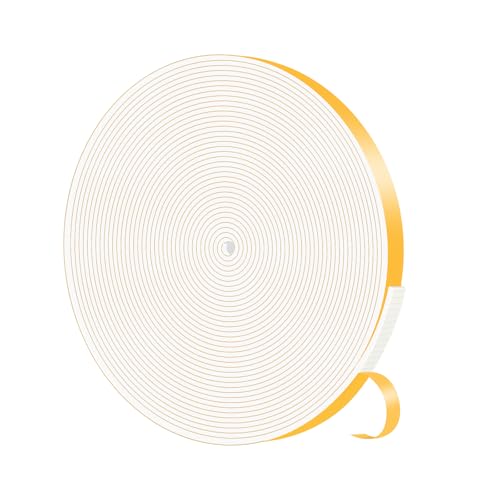 Weather Stripping Door Seal,Weather Stripping,Soundproof,Cold Insulation,High Density CR Foam Insulation Tape for Door,Windows (White, 1/2 in x 1/16 in x 33Ft) - size: 1/2 In x 1/16 In x 33 Ft