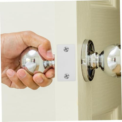 OSALADI Door Repair Plate 2.24X1.10 Inch Door Hole Repair Gasket with 4 Screws Cabinet Hinge Plate Deadbolt Cover Door Edge Hole Filler for Home Office Door Strike