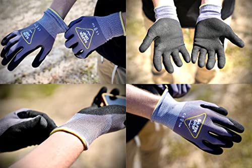 OPNBar Nitrile Coated Gloves with Grip, Touchscreen (2-Pack) Reinforced Thumb Crotch - SAFERGRIP Brand - size: Small