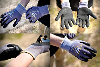 OPNBar Nitrile Coated Gloves with Grip, Touchscreen (2-Pack) Reinforced Thumb Crotch - SAFERGRIP Brand - size: Medium