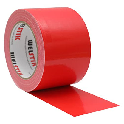 WELSTIK Duct Tape Heavy Duty Waterproof, for Photographers,Repairs, DIY, Crafts, No Residue, Tear by Hand, 3" x 30 yd, Red - color: Red