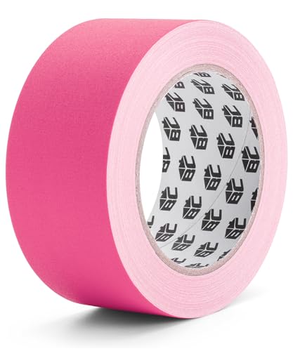 Bates- Gaffers Tape 2 Inch x 23 Yards, Pink Gaffer Tape 2 inch, Polyethylene-Coated Cloth, Non-Reflective, No Residue - color: Pink, size: 2 Inch x 23 Yards