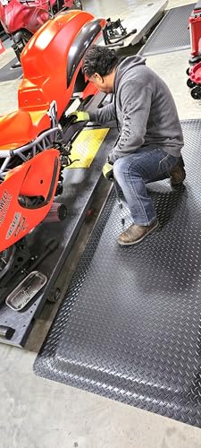 American Classic Diamond Plate Anti-Fatigue Mat – Closed-Cell Polymeric Sponge Base – Industrial Grade, Beveled Safety Edges, 9/16" or 1" Thick – Made in USA (Black, 2'x11'x9/16) - size: 132"L x 24"W x 0.6"Th