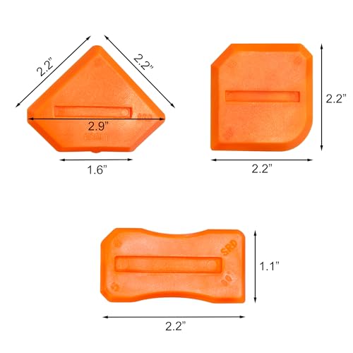 Quacc 4 PCS Caulking Tool Set, Reusable Sealant Grout Finishing Tools Caulk Removal Applicator for Kitchen, Bathroom, Window, Floor, Sink Joint - Orange