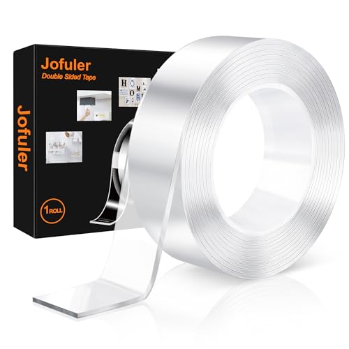 Double Sided Tape Heavy Duty, 1.18" x 120" Clear Double Sided Mounting Tape, Removable and No Residue for Indoor and Outdoor Use, Picture Frames and Home Decor, 10 Feet