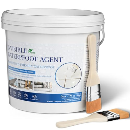 Transparent Waterproof Coating 175 Oz (5 KG), Invisible Waterproof Agent, Water-Based Repairing Leak Water Proof Glue, Indoor & Outdoor Liquid Sealant - style: 175 OZ