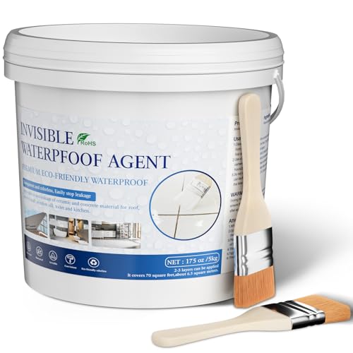 Transparent Waterproof Coating 175 Oz (5 KG), Invisible Waterproof Agent, Water-Based Repairing Leak Water Proof Glue, Indoor & Outdoor Liquid Sealant - style: 175 OZ
