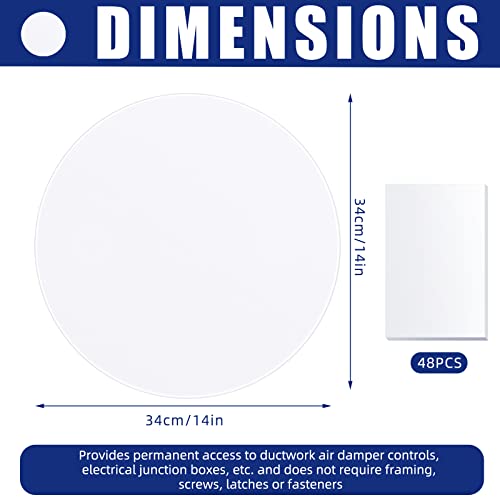 Sosation 6 Pcs Ceiling Cover Plate Wall Hole Cover Plastic Flat Blank Plate with 48 Pcs Double Faced Adhesive Tape for Ceilings or Wall(14 Inch) - size: 14 Inch
