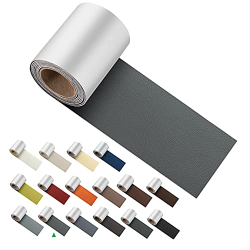 ILOFRI Self Adhesive Leather Repair Patch Tape 3x60 inch, Vinyl and Leather Repair Kit for Couches, Car Seat, Boat Seat, Sofa, Furniture, Vinyl Upholstery, Chair, Interior - Dark Grey #1 - color: Dark Grey #1, size: 3x60 inch
