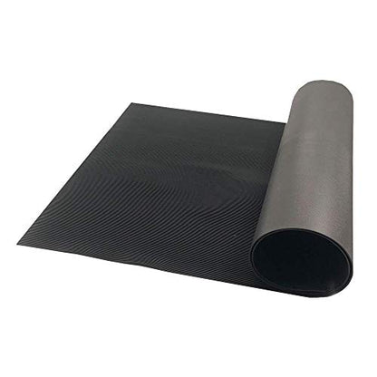 RESILIA Black V-Groove Utility Runner - Waterproof Vinyl Floor/Surface Protector, Heavy Duty Mats, Indoor Hardwood, Hard Floors, Garage, Hallway, Entryway, Kitchen, & Outdoor, 36” x 12’, Made in USA - size: 36" x 144"