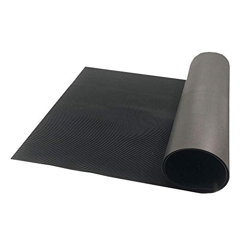 RESILIA Black V-Groove Utility Runner - Waterproof Vinyl Floor/Surface Protector, Heavy Duty Mats, Indoor Hardwood, Hard Floors, Garage, Hallway, Entryway, Kitchen, & Outdoor, 36” x 6’, Made in USA - size: 36" x 72"