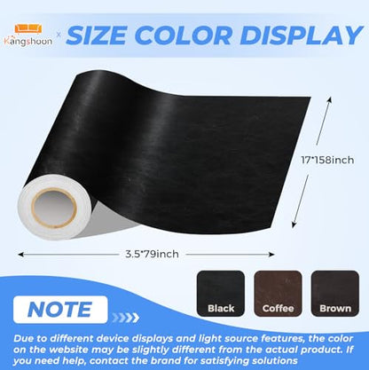 Kangshoon Leather Repair Patches, 3.5X79 Inch Self-Adhesive Leather Repair Tape, Stretch Vinyl Repair Kit for Couch Furniture Sofas Car Seats (Coffee, 3.5X79 Inch) - color: Glossy Coffee, size: 3.5X79 Inch