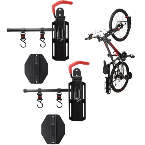 Swivel Bike Wall Mount, Bike Hangers for Garage, Space-Saving Vertical Bike Rack, Sturdy Bike Storage Rack Holds Up to 66lbs with No-scratch Protection, Easy to Install, 2 Pack - style: Type B：2 Pack