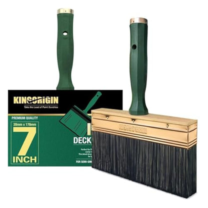 7 Inch Paint Brush, Quick Deck Brush with Threaded Handle for Extension Use, Paint Brushes for Walls, Stain Brushes for Wood, Fence and Furniture - color: 7 Inch