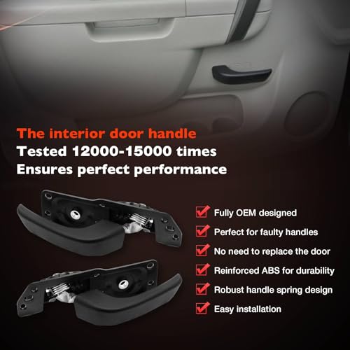 Interior Door Handle Kit Front/Rear Left/Right Passenger/Diver Side, Compatible With 07-14 Chevy Silverado Tahoe Suburban Avalanche, GMC Sierra Yukon, Cadillac Escalade, Replaces# 20833602, 20833606 - color: Driver Side & Passenger Side