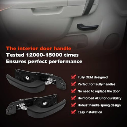 Interior Door Handle Kit Front/Rear Left/Right Passenger/Diver Side, Compatible With 07-14 Chevy Silverado Tahoe Suburban Avalanche, GMC Sierra Yukon, Cadillac Escalade, Replaces# 20833602, 20833606 - color: Driver Side & Passenger Side