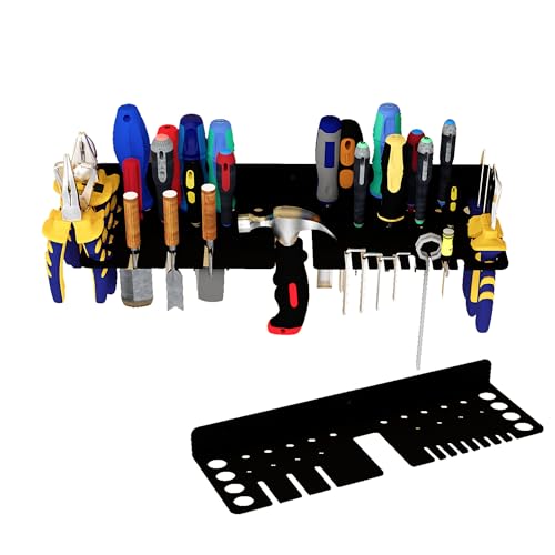 Screwdriver Organizer, Pliers Rack, Hammer Holder, Heavy Duty Wall Mounted Tool Storage Rack, Hand Tools Organizer, Metal Organizer for Garage Workshop, Garage Tool Organizer Wall Mount，15.75 Inch - color: SN-0011
