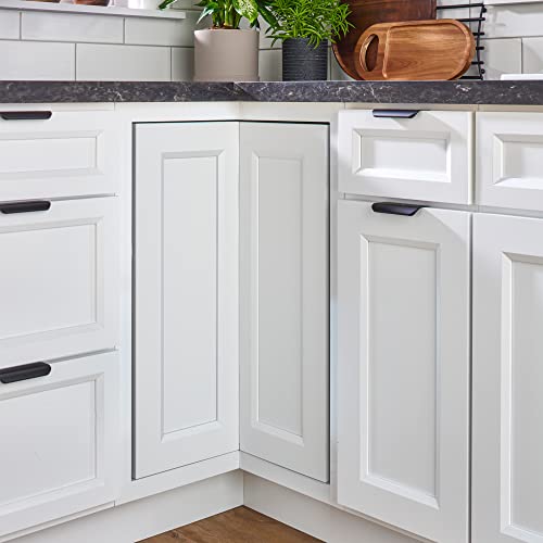 Rev-A-Shelf 24" Pie-Cut Dual Tier Lazy Susan Organizer for Corner Base Kitchen Cabinets, Plastic Home Rotating Storage Shelves, White, 2942-24-11-1 - size: 24 in