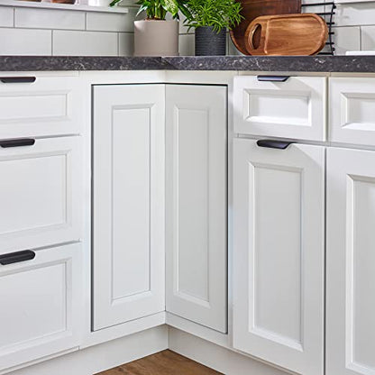 Rev-A-Shelf 24" Pie-Cut Dual Tier Lazy Susan Organizer for Corner Base Kitchen Cabinets, Plastic Home Rotating Storage Shelves, White, 2942-24-11-1 - size: 24 in