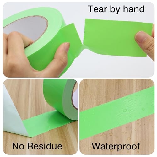 Duct Tape 1 Inch X 44 Yards, 8.5 mil Thickness, Heavy Duty Grass Green Duct Tape, No Residue, Waterproof, Tear by Hand for Repairs, Industrial, Professional Use - color: Grass Green, size: 1 inch X 44 Yards