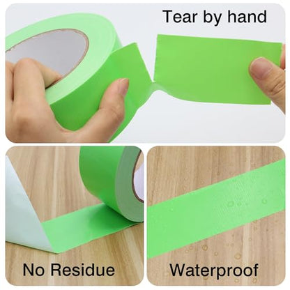Duct Tape 1 Inch X 44 Yards, 8.5 mil Thickness, Heavy Duty Grass Green Duct Tape, No Residue, Waterproof, Tear by Hand for Repairs, Industrial, Professional Use - color: Grass Green, size: 1 inch X 44 Yards