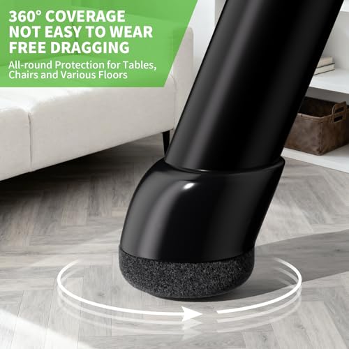 8 PCS Small Chair Leg Floor Protectors for Hardwood Floors, Round Silicone Caps with Felt Pads for 15-25° Slanted Legs, Chair Leg Covers to Protect Floors, Anti-Scratch & Noise(Black, Fit 0.55"-0.75") - size: S-8pcs-(fit:0.55"-0.75")-black