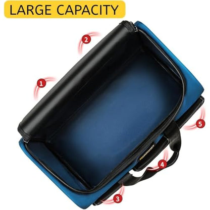 Heavy-Duty Tool Bag with Wide Mouth - Durable Polyester Material, Multiple Compartments and Pockets, No Assembly Required, for Tool Storage, Carrying and Organization