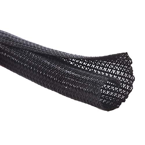 Alex Tech 25ft - 3/8 inch Cord Protector Wire Loom Tubing Cable Sleeve Split Sleeving For USB Cable Power Cord Audio Video Cable – Protect Cat From Chewing Cords - Black - color: Black, size: 3/8"-25ft
