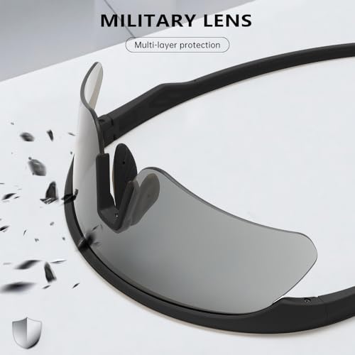 Polarized Protective safety Sunglasses UV400, Lightweight Wraparound Shooting Sports Glasses for Men Women - color: Matte Black