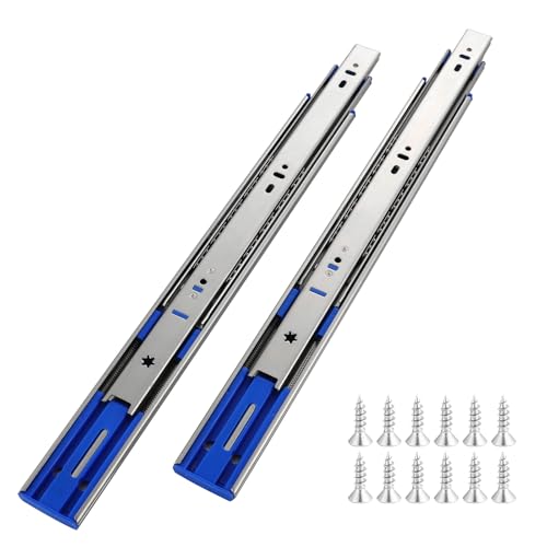 22 Inch Soft Close Drawer Slides,10 Pairs Heavy Duty 100 LB Capacity Full Extension Ball Bearing Side Mount Drawer Glides - size: 22 Inch