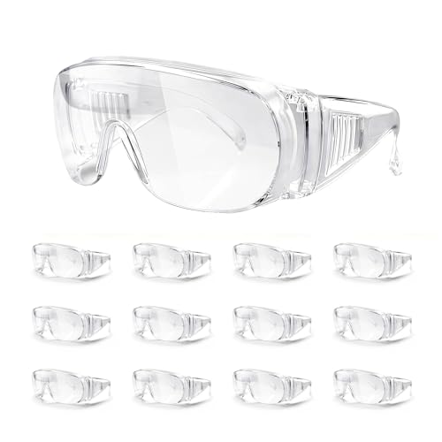 NORTHSKY Safety Glasses Over Eyeglasses, ANSI 87 Safety Goggles Over Glasses, Frameless, Clear Lens