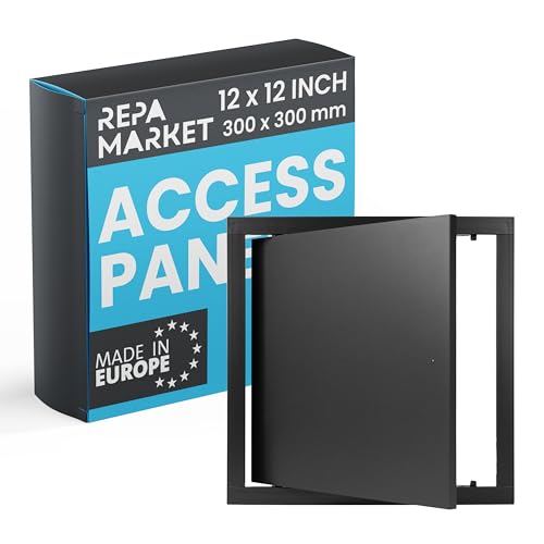 Repa Market 12 x 12 Inch Wall Access Panel for Drywall – Anthracite ABS Plastic Wall Hole Cover Plate/Plumbing Access Panel for Drywall & Ceiling/Cover Plates with Latch – Durable Service Hatch - color: Anthracite, size: 12 x 12