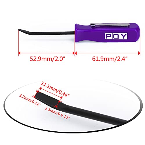 Mini Pocket Pry Bar with Pocket Clip 4.5" Length 3pcs (Purple) - color: purple