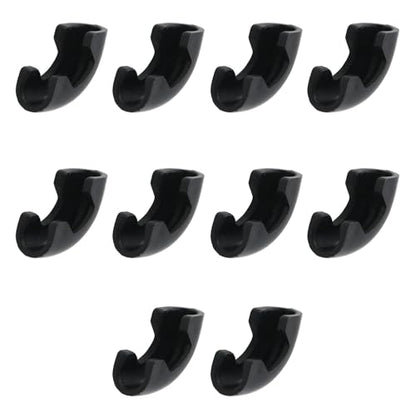 HJGarden 10PCS Furniture Foot Arched Bent Brackets Round Tube Pit Pads Steel Bar Non Slip Chair Feet Open Plastic Protective Sleeves 1.48 x 0.63 x 0.56 Inches for Sofas Dressers Nightstands Black