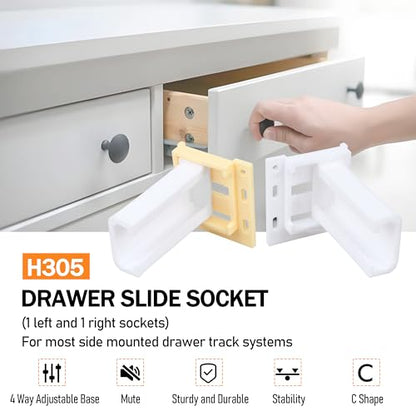 H305 Drawer Slide Socket Set Cabinet Hardware for 1" RV Drawer Slides Channel (1 pc H305 Drawer Slide Socket Set) - color: 1 pc H305 Drawer Slide Socket Set
