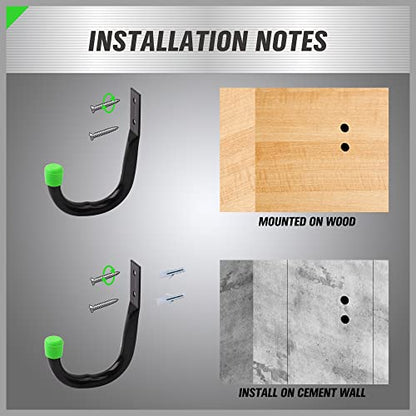 SWANLAKE Heavy Duty Garage Storage Utility Hooks, Utility Hooks for Garage Wall,Color Black (6PCS) - style: Traditional