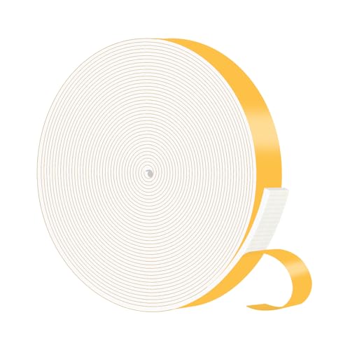 Weather Stripping Door Seal,Weather Stripping,Soundproof,Cold Insulation,High Density CR Foam Insulation Tape for Door,Windows (White, 1 in x 1/16 in x 33Ft) - size: 1 In x 1/16 In x 33 Ft