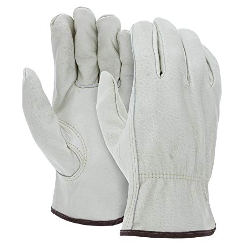 ATERET 12 Pairs XX-Large Heavy Duty Durable Cowhide Leather Work Gloves I Driver Gloves for Truck Driving, Warehouse, Gardening, Farming - size: 2X-Large (Pack of 12)