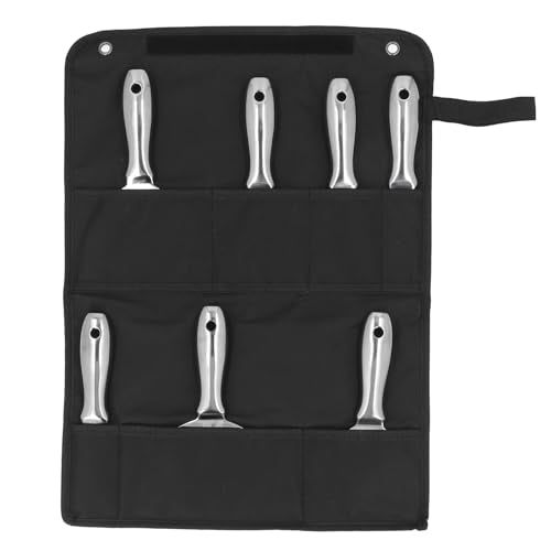 Professional Stainless Steel Putty Knife Set, 5 PCS Scrapers for Drywall Spackle, Filing, Paint Scraping with Hang Hole, Lightweight Grip Handle, Effortless to Apply Putty,