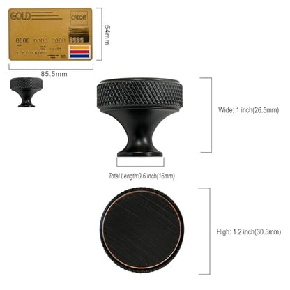 Amerdeco 10 Pack Oil Rubbed Bronze Knurled Cabinet Knobs Kitchen Cabinet Handles for Drawer Dresser, Cupboard and Wardrobe ZH0036 - color: Oil Rubbed Bronze