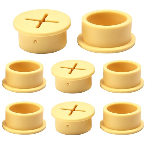 Desk Grommet, 1 in 25 mm Silicone Rubber Grommets, Yellow Desk Hole Cover for Cables, Flexible Wall Cord Pass Through Grommet for Office Table Computer Home Furniture Wire Organizer-8 Pcs - size: 1"(25 mm)-8Pcs, style: Yellow