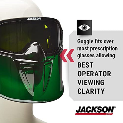 Jackson Safety GPL Series Safety Goggles with Detachable Flip-Up Face Shield - Anti-Fog Goggles for Men and Women, Fits Over Glasses - ANSI Z87.1 - Shade 5 IR Lens - style: Shade 5 Infrared Lens
