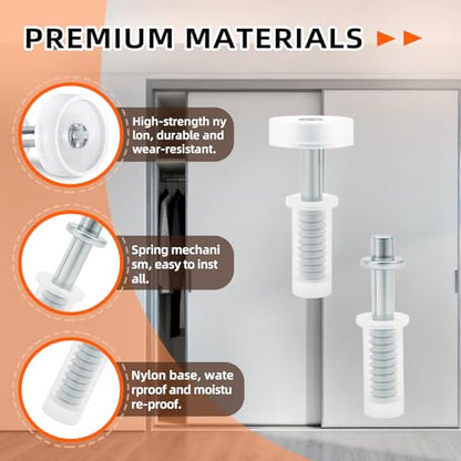 8pcs Bi-Fold Door Hardware Kits - Closet Doors Top Roller Guide and Top Pivot, Bifold Door Repair Kit Spring Loaded Sliding Closet Door Hardware for Barn Folding Shower Doors