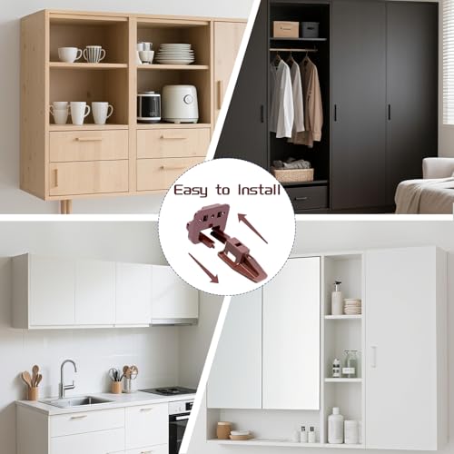 5 sets for kenlin Drawer Slide Track Guide Glide - Replacement Parts for Dressers and Nightstands - Bottom Mount - Brown (5) - size: 5
