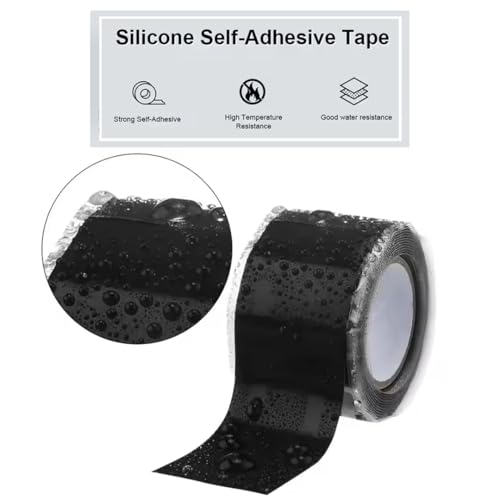 Hose Repair Tape, Self Fusing Silicone Tape 1 Inch x 10Ft, Waterproof Self Fusing Rubber Tapes Rescue Tape Silicone Rubber Self Fusing Tape for Pipe Leaks Emergency Repair